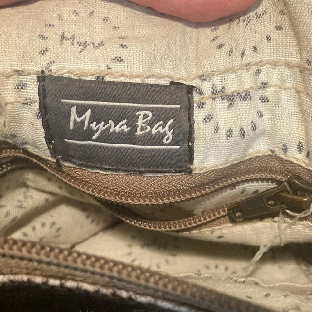 Myra Bag cotton and leather large clutch